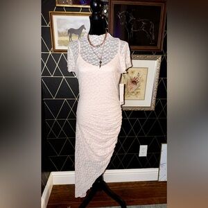 Elegant Lace Dress in Blush Pink